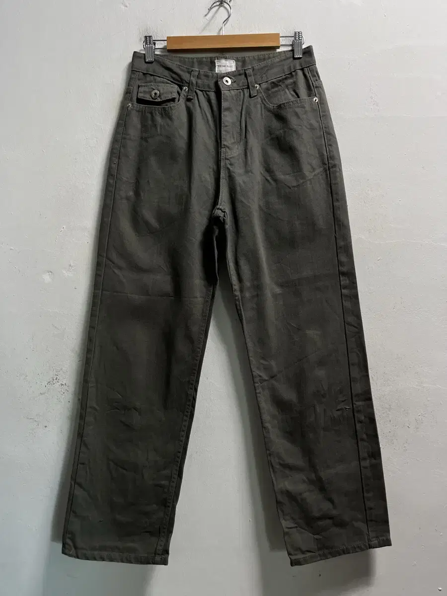 28 PROMENADE Khaki gray trousers pants Genuine