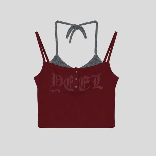 Leey LOGO HALTER RIVET SLEEVELESS RED 나시