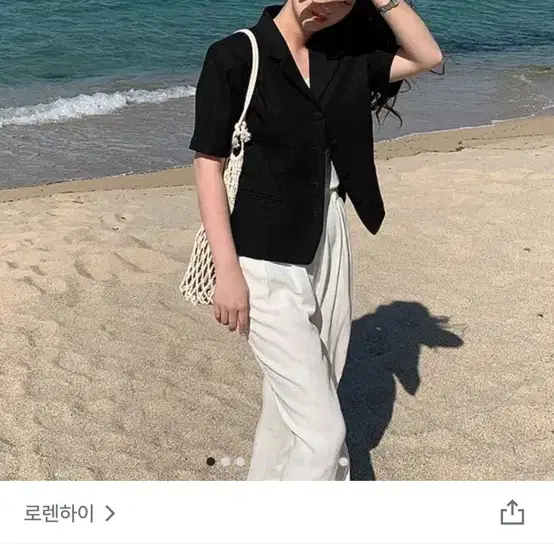 로렌하이 프링 린넨 반팔 숏 자켓