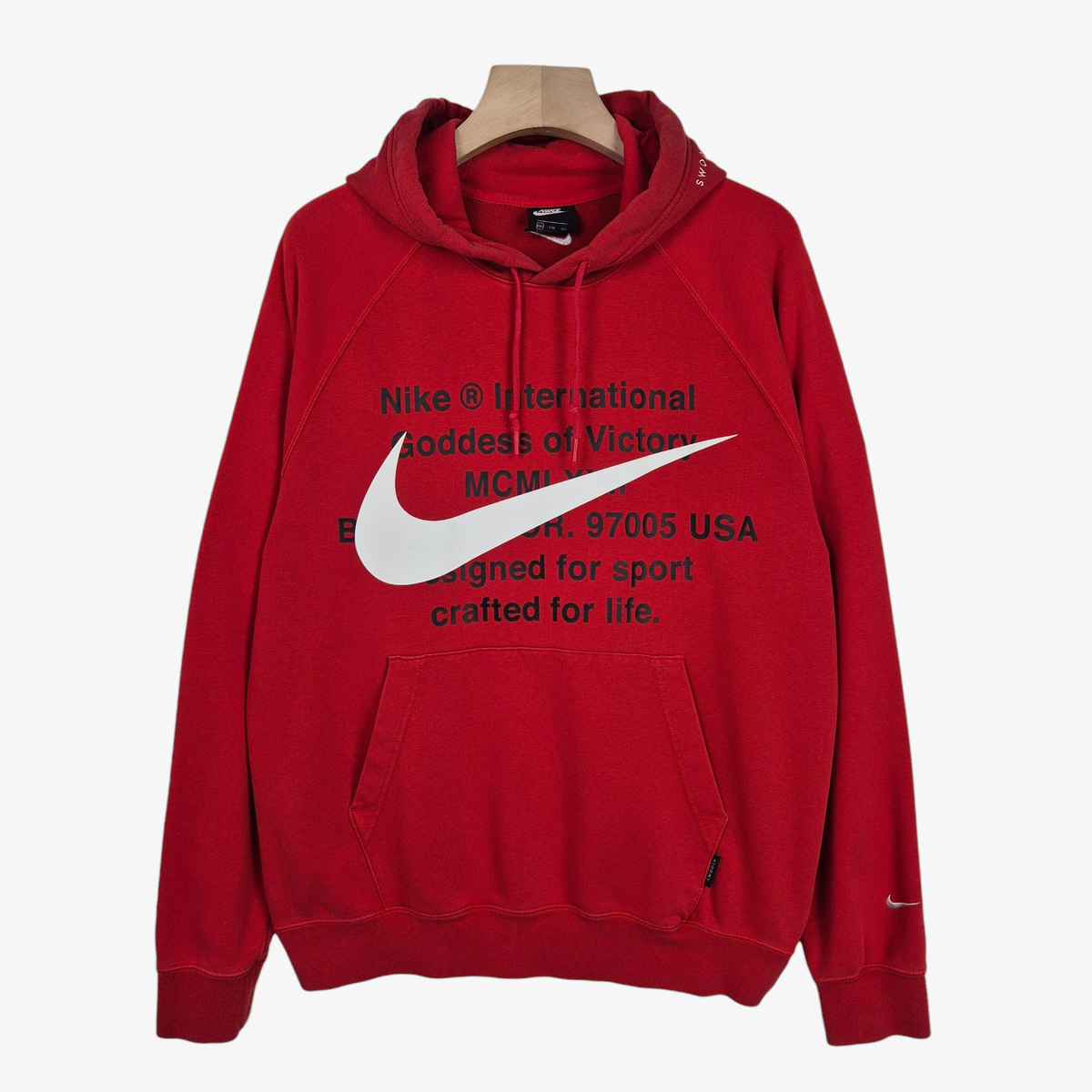 [110] Nike Red Lettering Hoodie