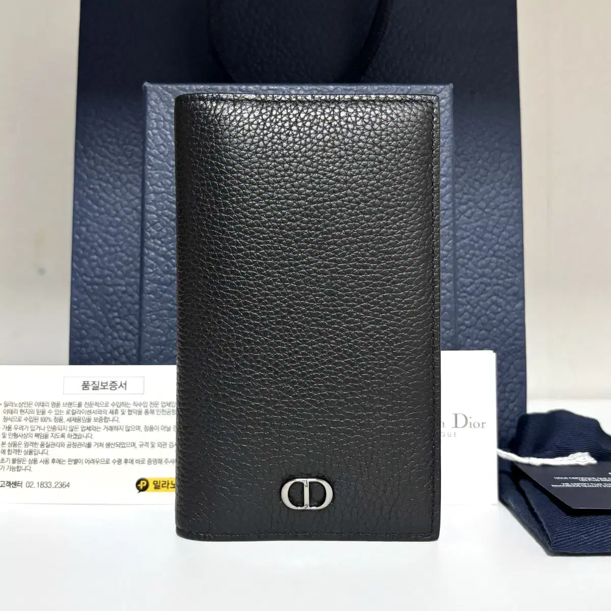 [S+급/정품] 디올 오블리크 CD 아이콘 2단 롱 카드지갑
