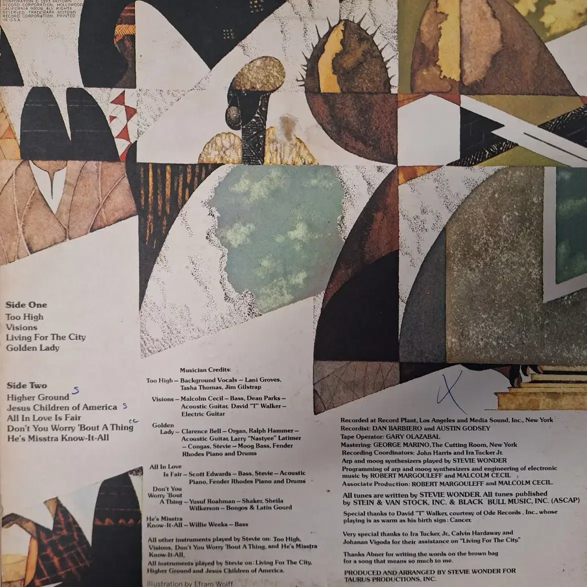 미국초판/Stevie Wonder- Innervisions LP