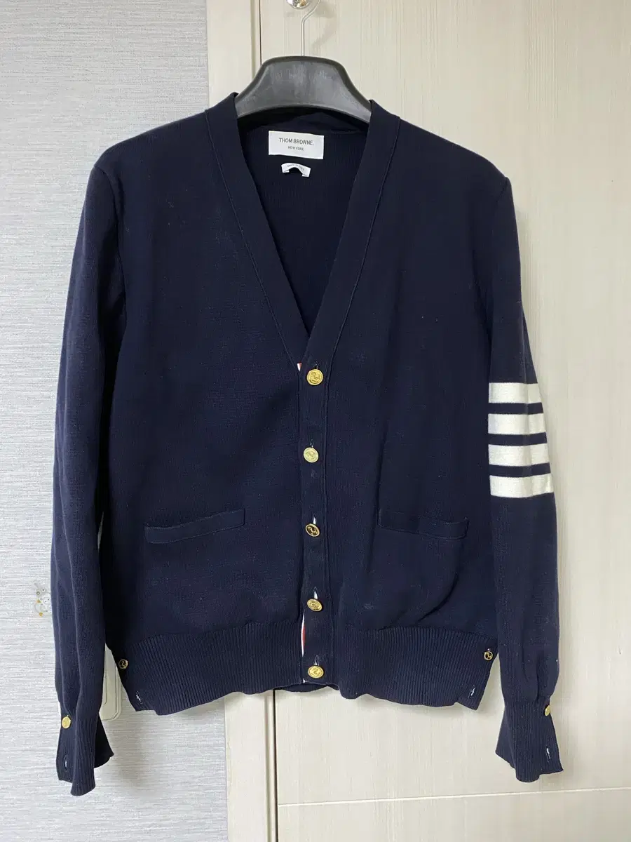 [3] Thom Browne Milano Stitched Keum Cardigan Navy