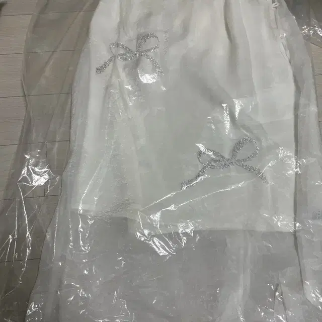 Soonsu sheer skirt 리본 쉬어 스커트