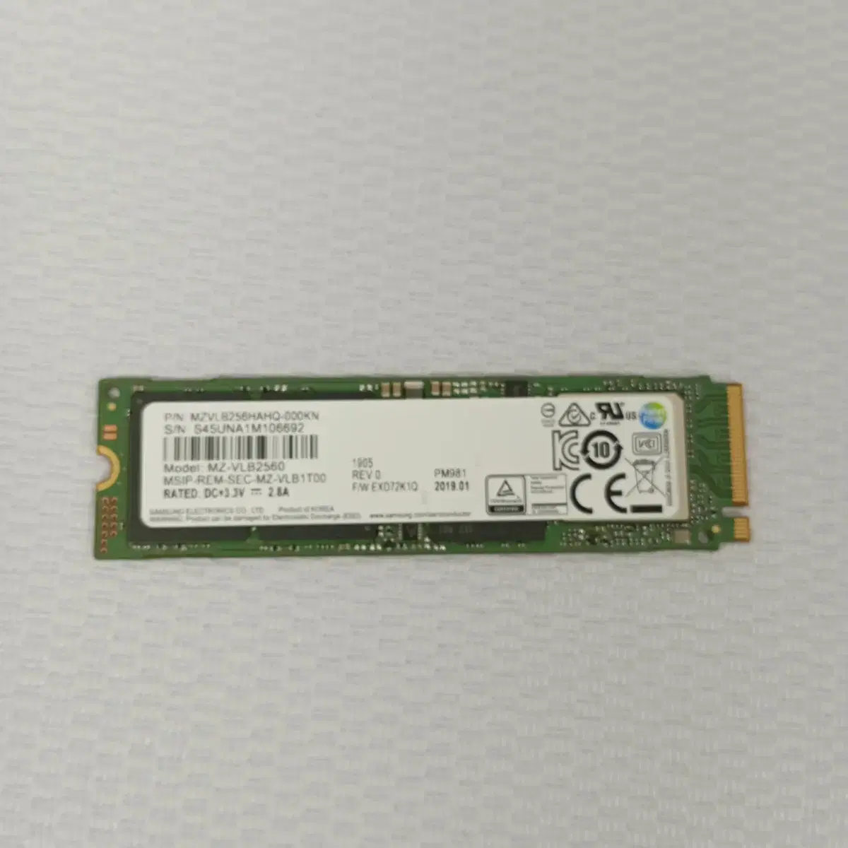 삼성 PM961 M.2  NVMe 512GB SSD 중고SSD