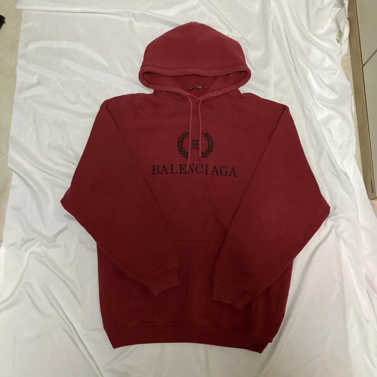 Balenciaga Laurel and burgundy over-fit hoodie