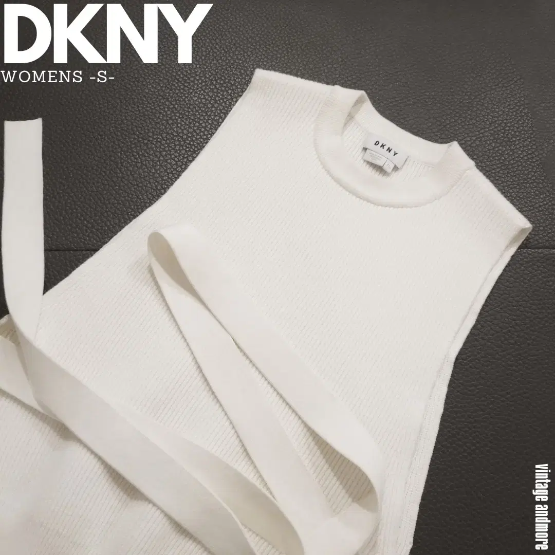 DKNY 리본끈 니트 베스트 S