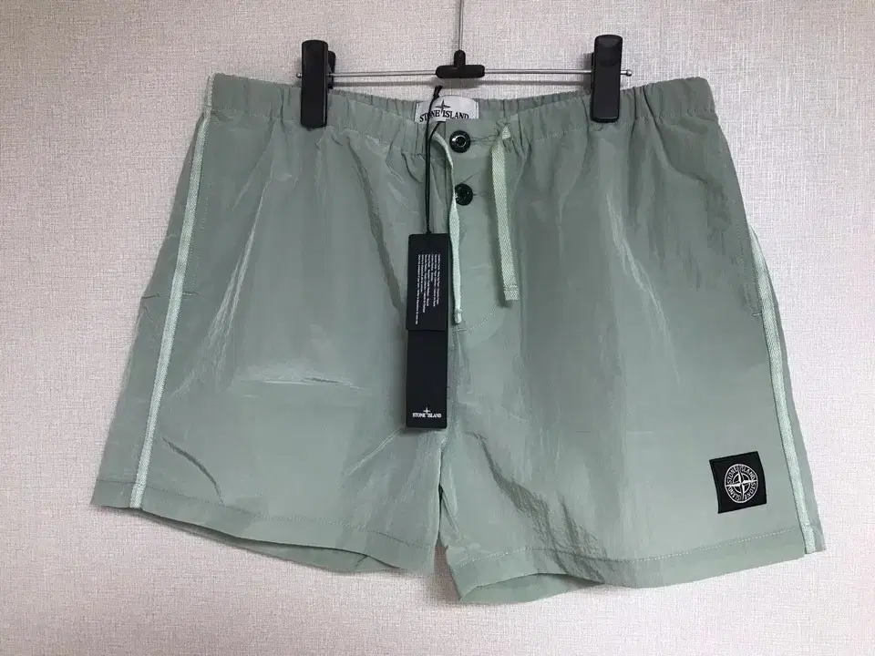 (New) Nylon Metallic Pastel Green Woven Shorts Vahn Swimwear Running Fitness