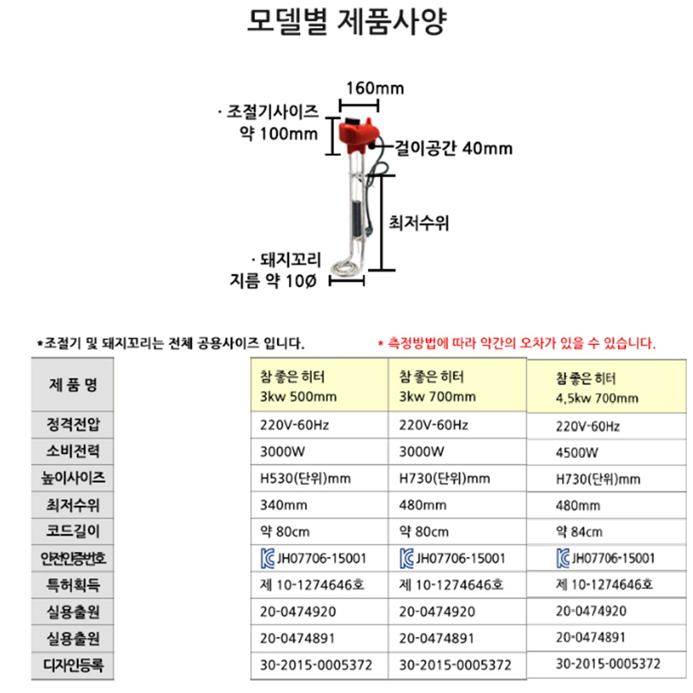 [무배/고급형] 이동형 돼지꼬리 물 히터 / 물 데우기 물통 히터봉