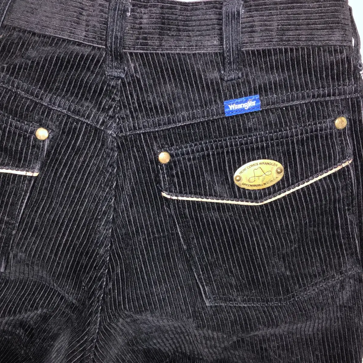 (W30) Vintage 80s Wrangler Corduroy Black Pants