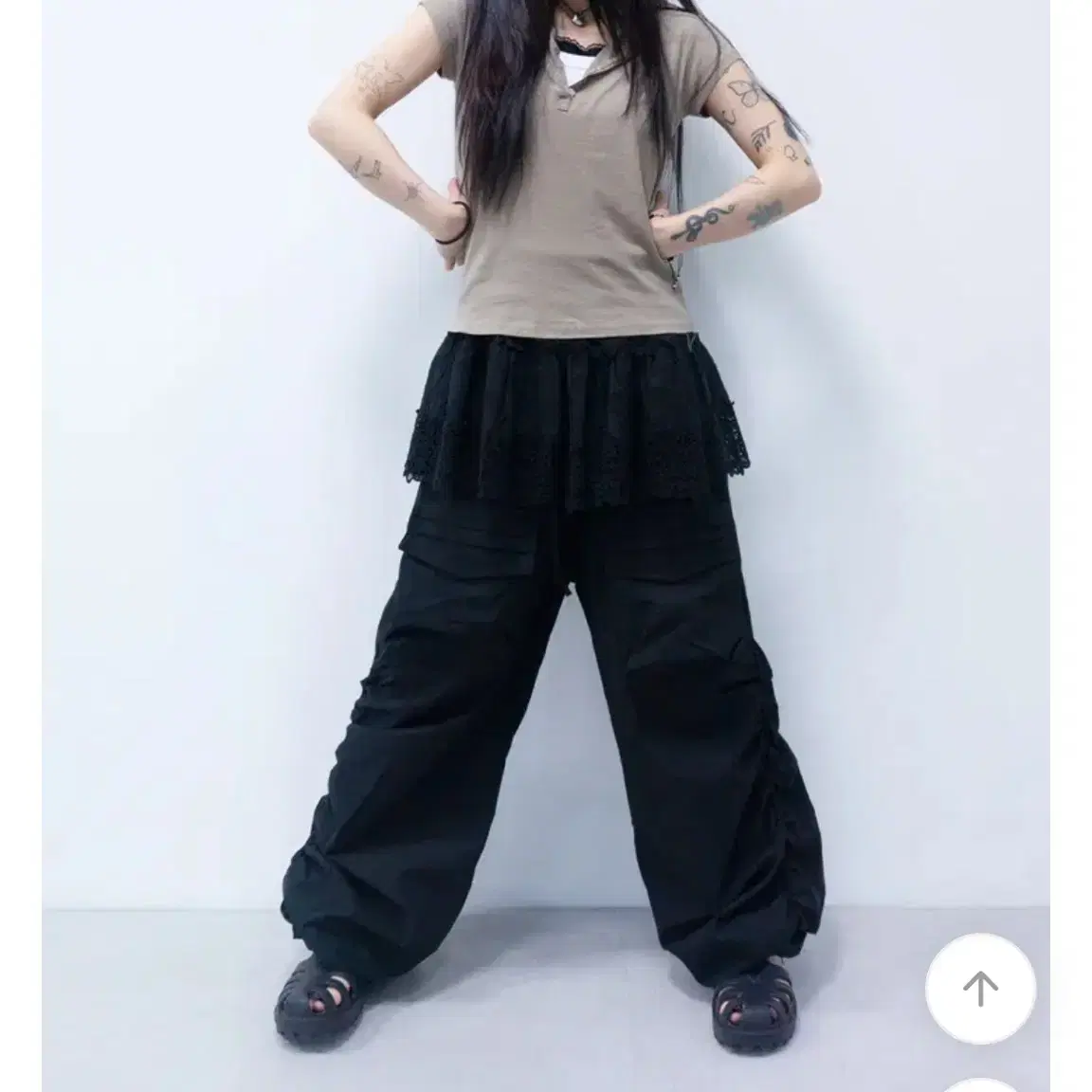 나의나인 조거팬츠 wrinkled cargo pants 블랙