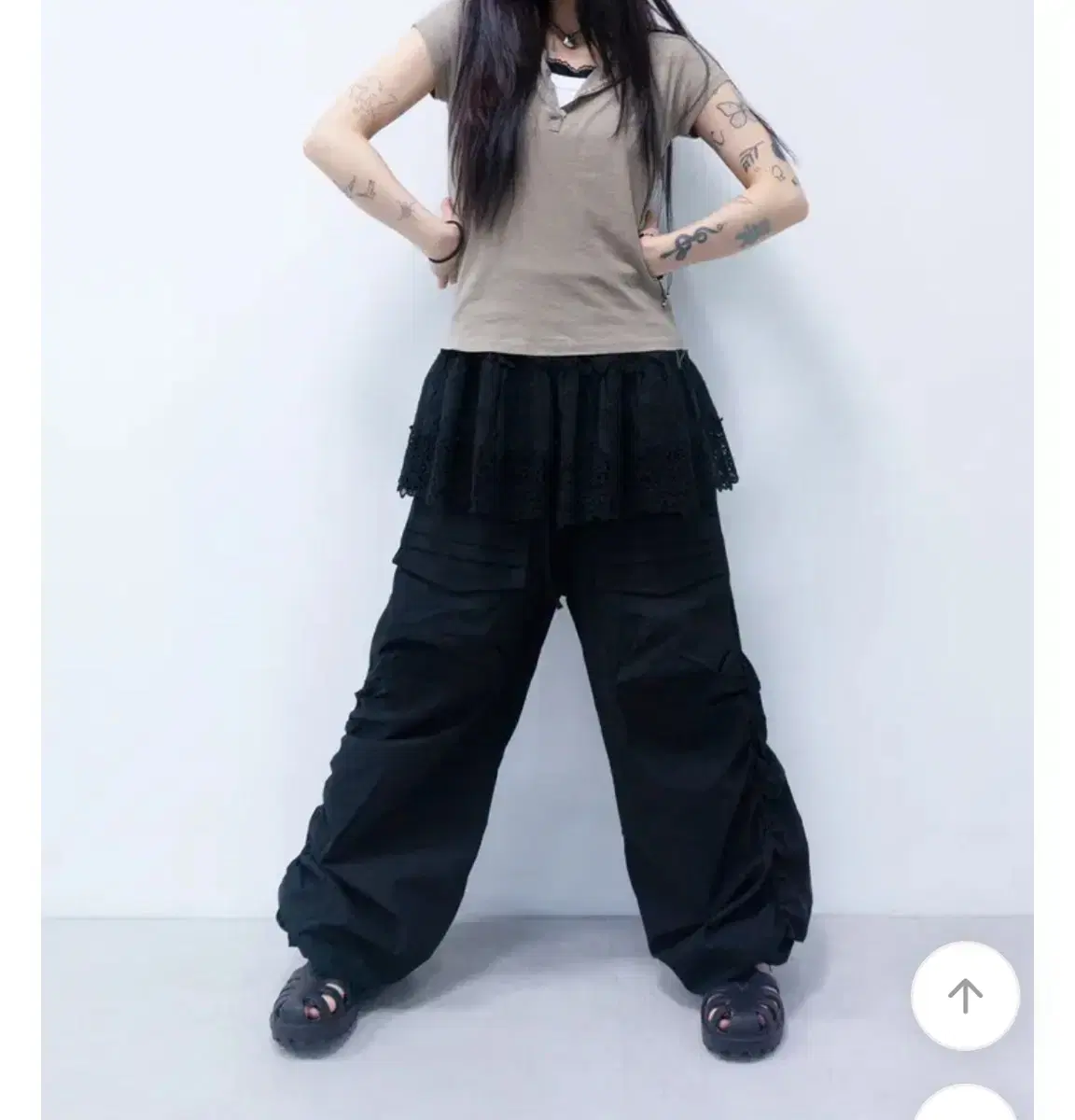 나의나인 조거팬츠 wrinkled cargo pants 블랙