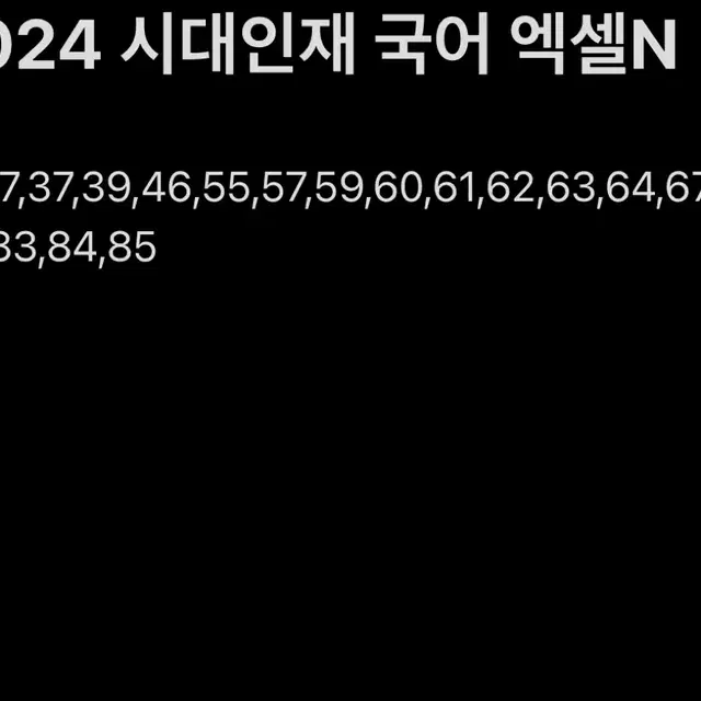 2024 시대인재 국어 엑셀N