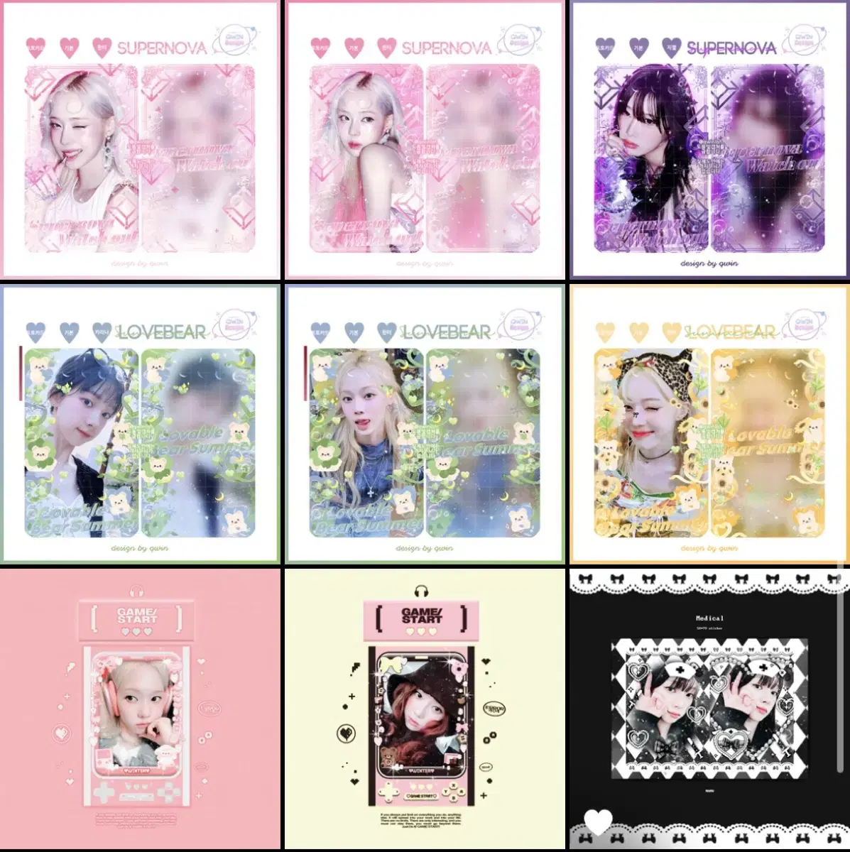 10x by 30 days) aespa Merchandise photocard sticker unofficial goods doan takme lan.bak