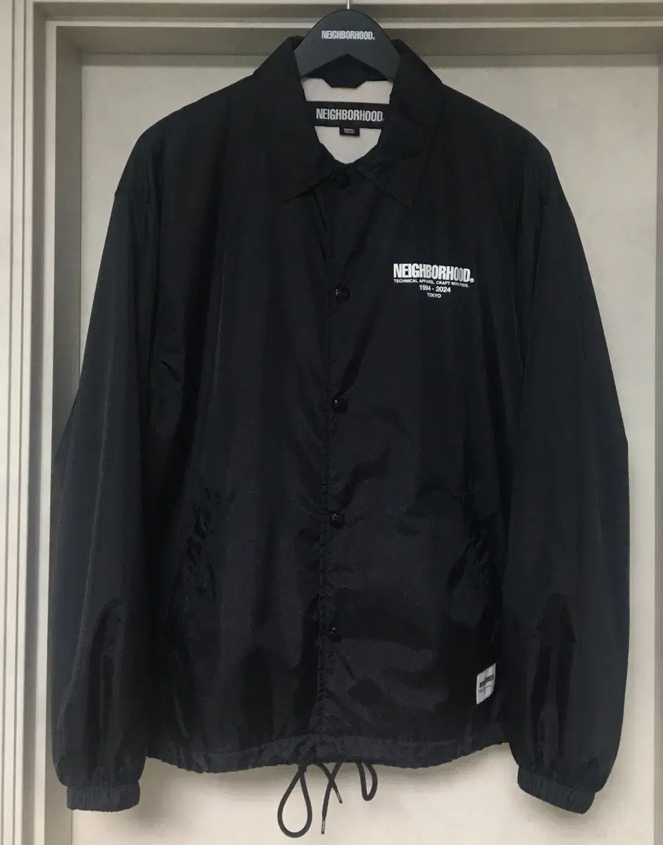 Neighborhood Hooded Windbreaker Coach Jacket Black