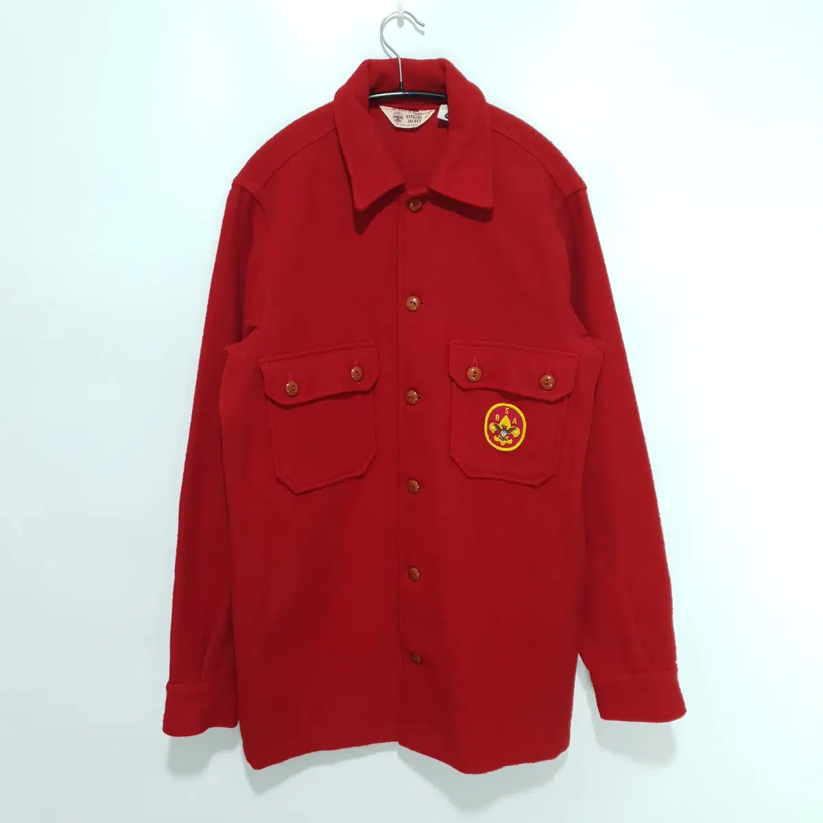 USA 60s-70s Boy Scout Wool Shirt Jacket 38_i2804