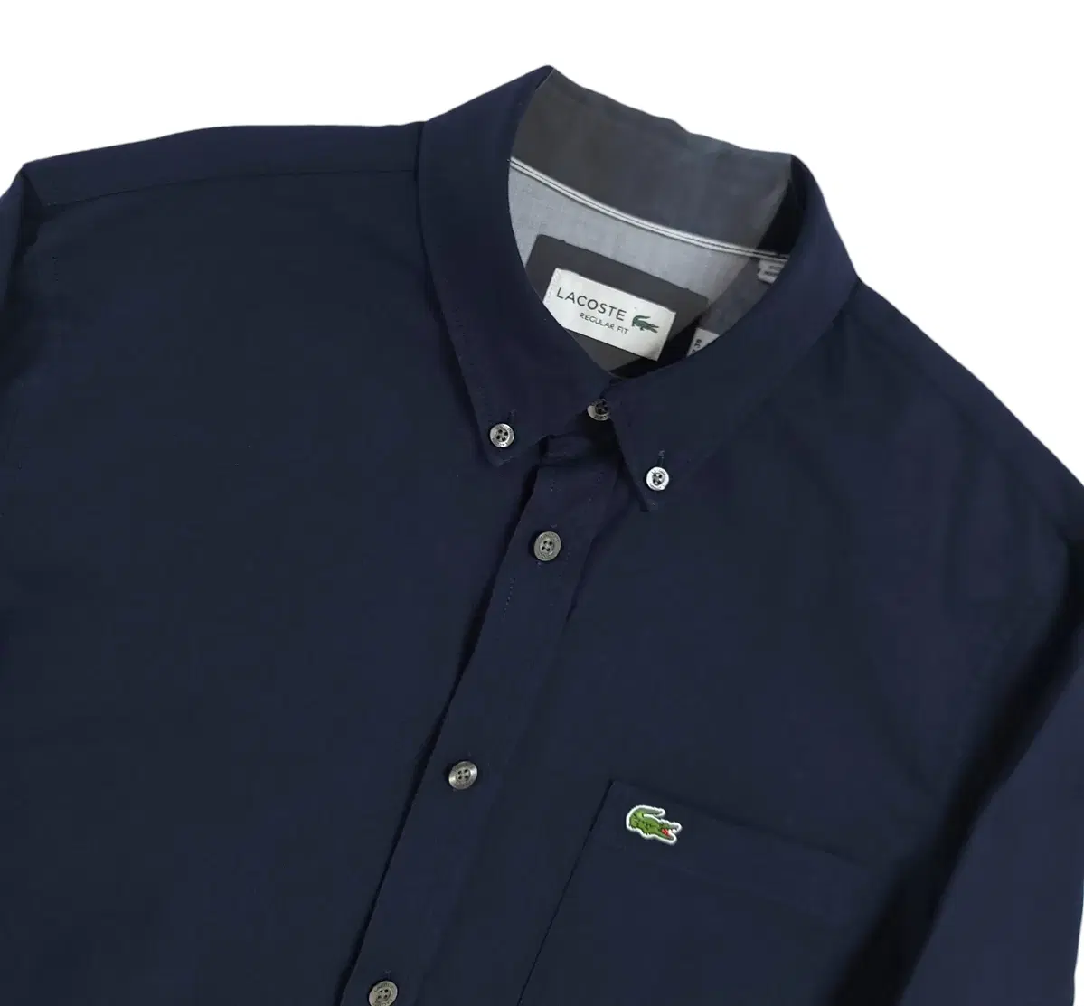 [S] Lacoste Navy Regular Fit Cotton Long Sleeve Shirt