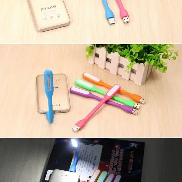 새 보라색 차량 USB LED 램프 조명 등 샤오미 가전 디지털