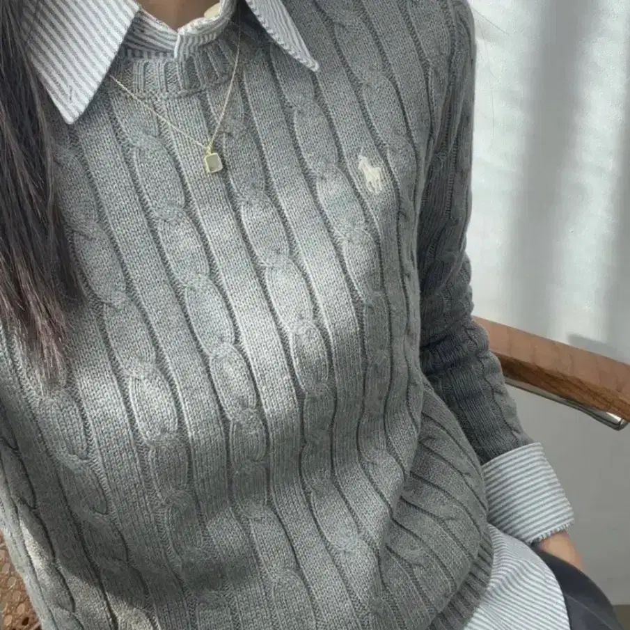 무료배송)정품 새상품 폴로 꽈배기니트 여성 라운드넥 5가지컬러 할인특가