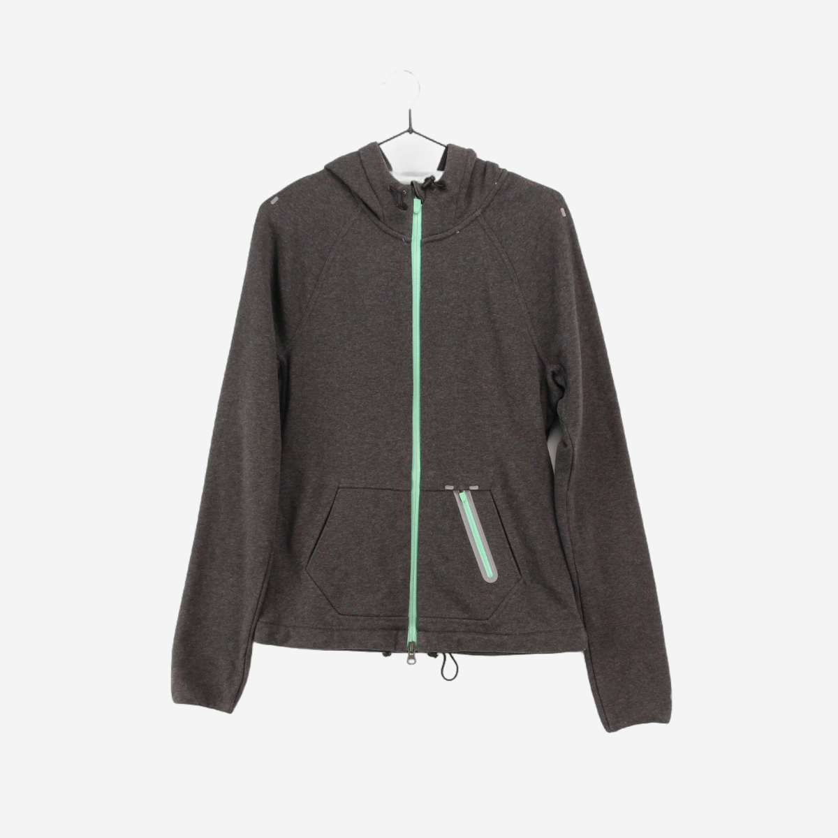 [85]Nike Charcoal Mintpoint Hooded Zip-Up T-Shirt (SW2914)