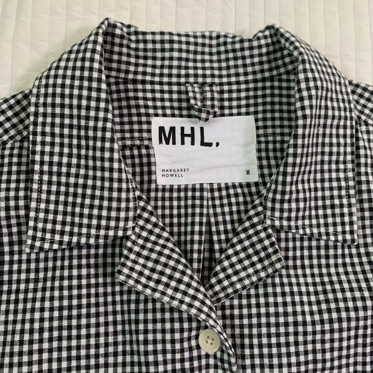 마가렛호웰 mhl 깅엄체크반팔셔츠