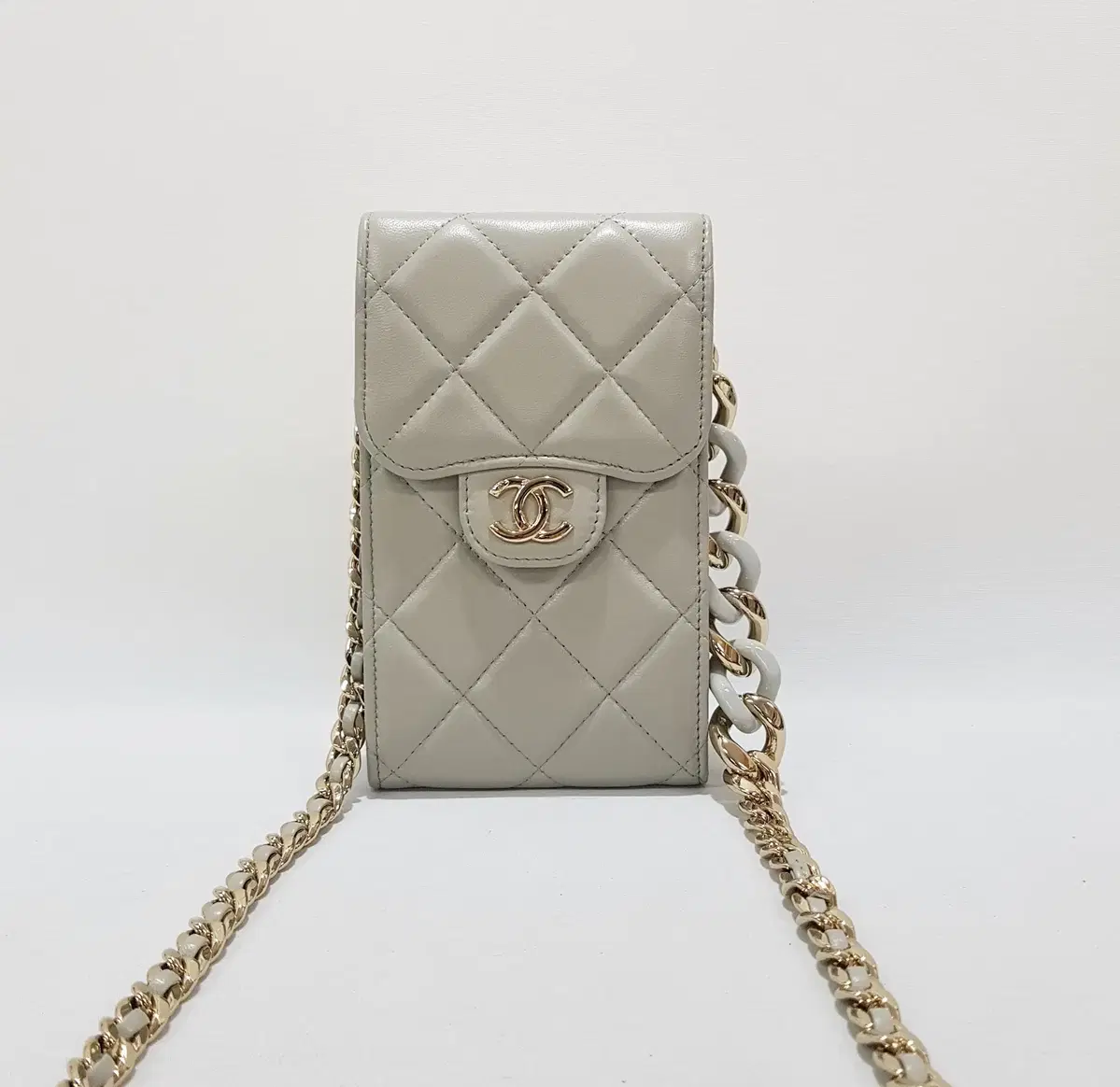 Genuine)Chanel Phone Holder Chain Crossbody Bag AP2379