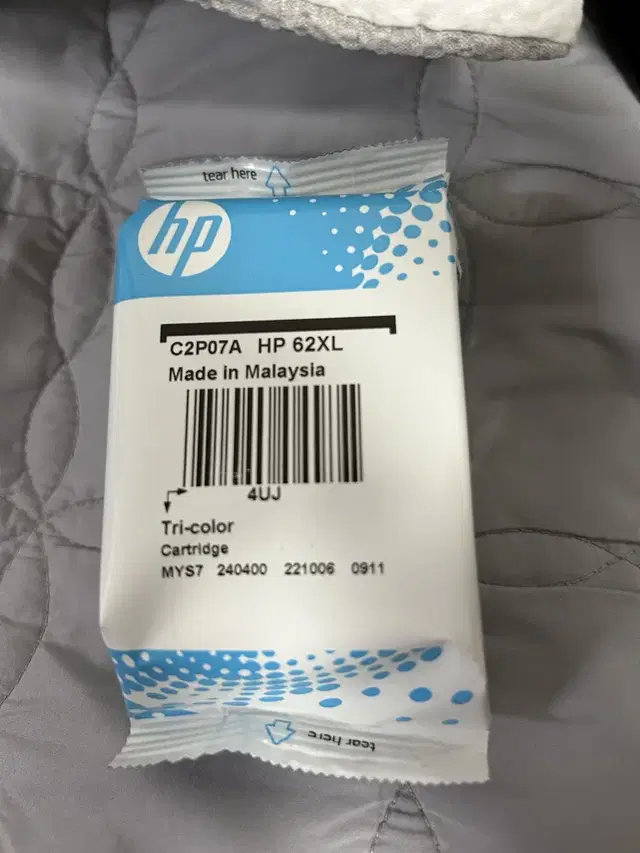 (미사용) C2P07A HP 62XL 3색 정품 잉크