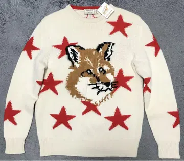 maisonkitsune fox head 스타 로고 니트