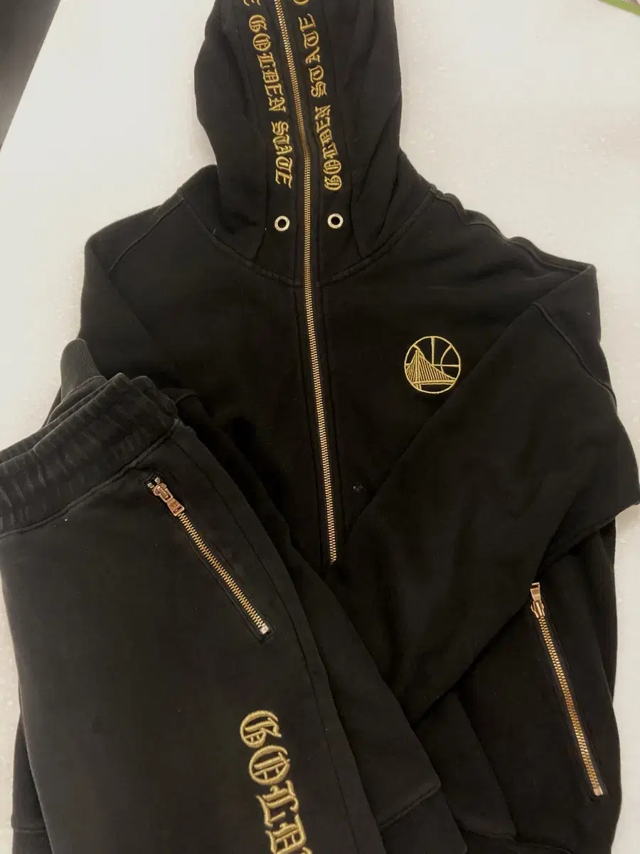 NBA Golden State Warriors Hooded Zip Up Jogger Pants Set Quick sale