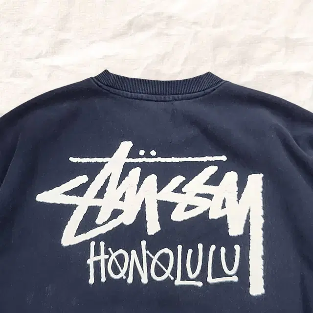 [XL] STUSSY 스투시 호놀룰루 빅로고 헤비 스웻 블랙