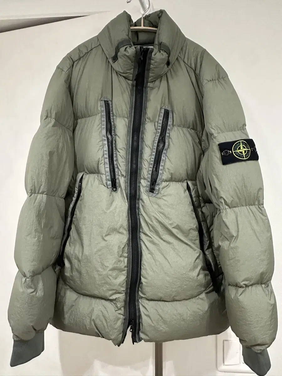 Stone Island 21FW Crinklap Padded Non-Hooded Khaki M