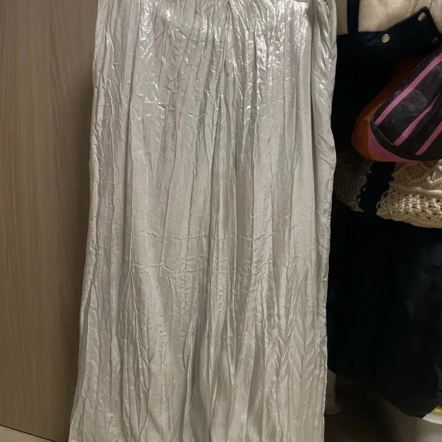 Zara Silver Metallic Skirt ZARA: PLEATED SKIRT Midi Waistcoat