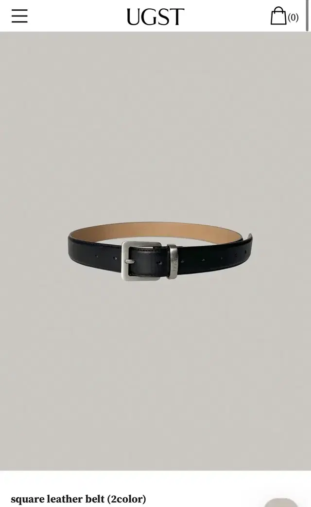 어그스트 벨트 square leather belt 실버