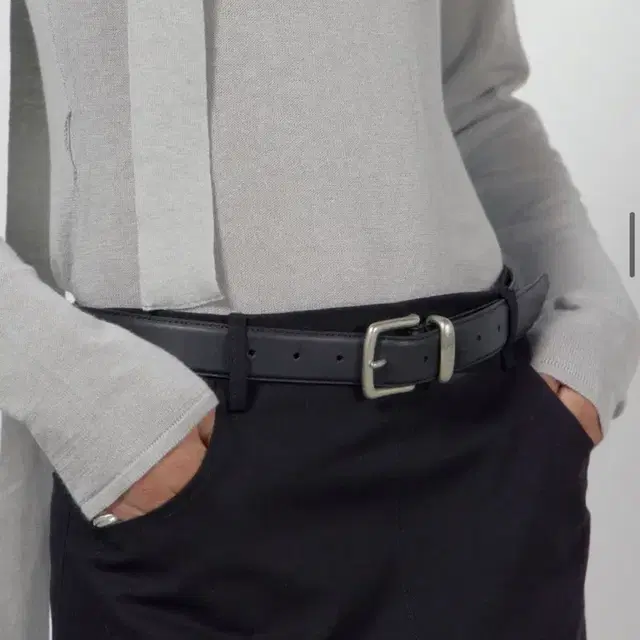 어그스트 벨트 square leather belt 실버