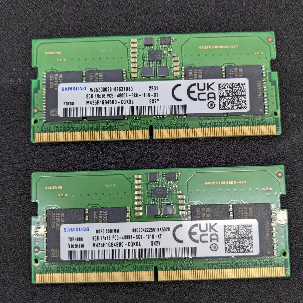 삼성 DDR5 4800 8GB X 2EA 노트북 메모리 판매합니다.