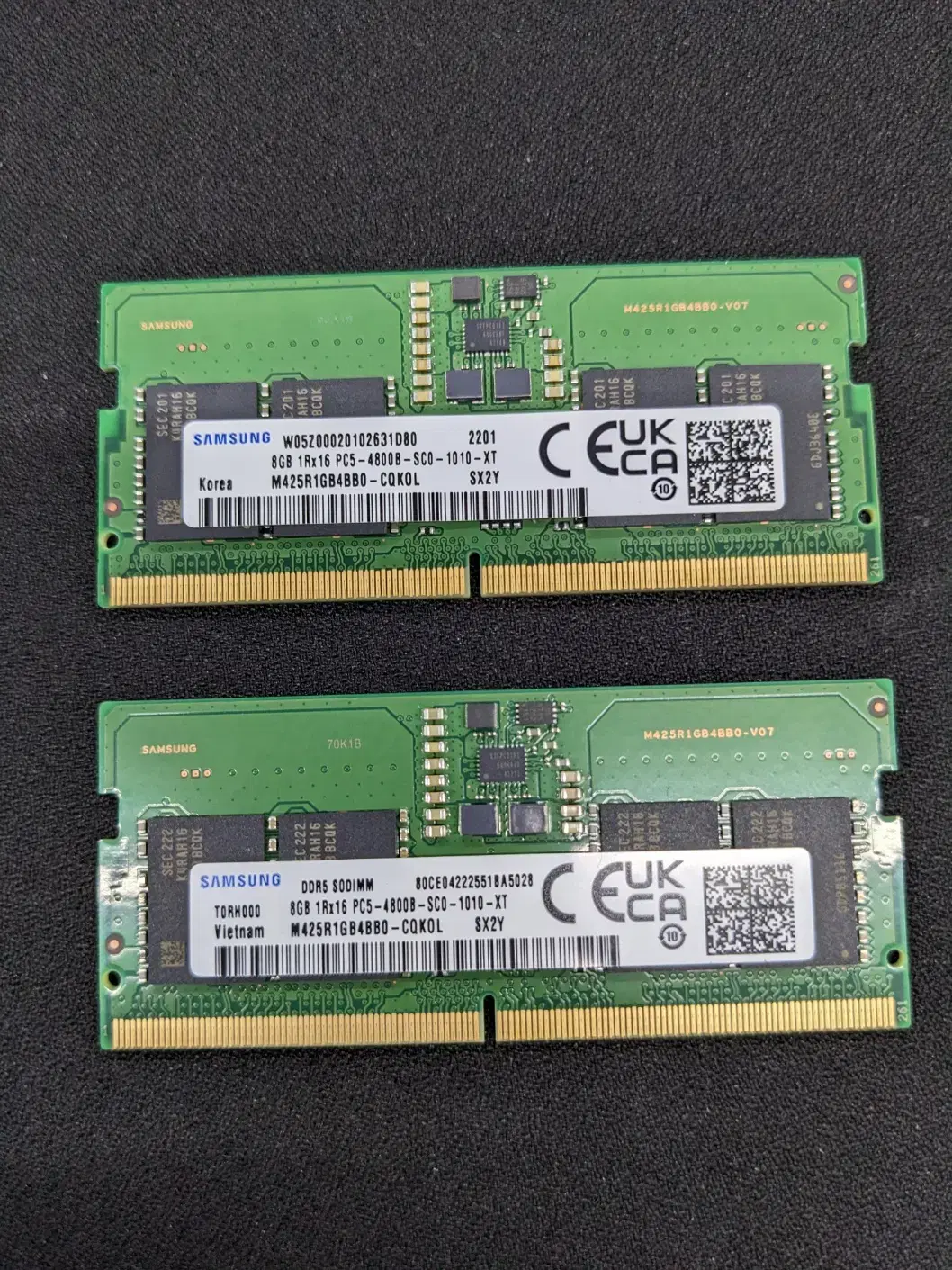 삼성 DDR5 4800 8GB X 2EA 노트북 메모리 판매합니다.