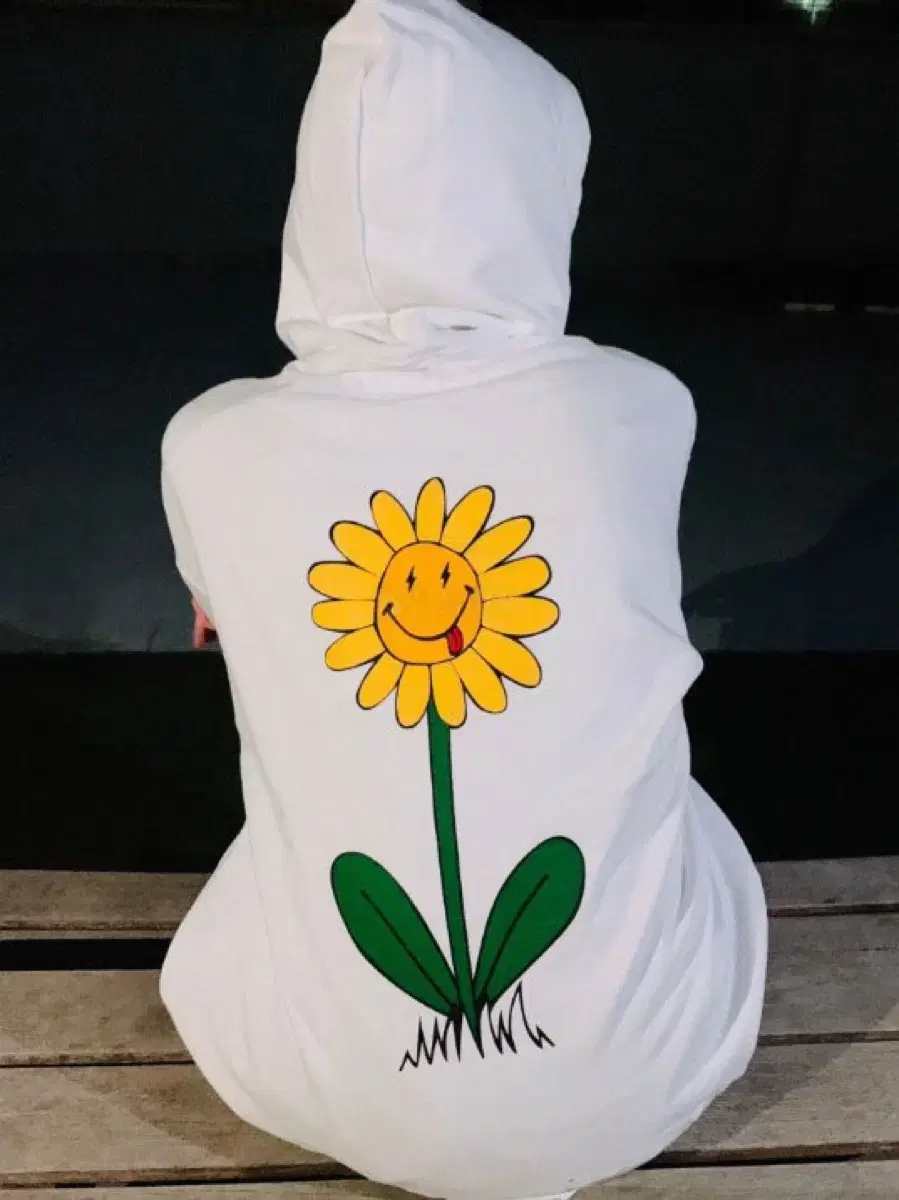 Foam Flower Hoodie White Big Size 110 New