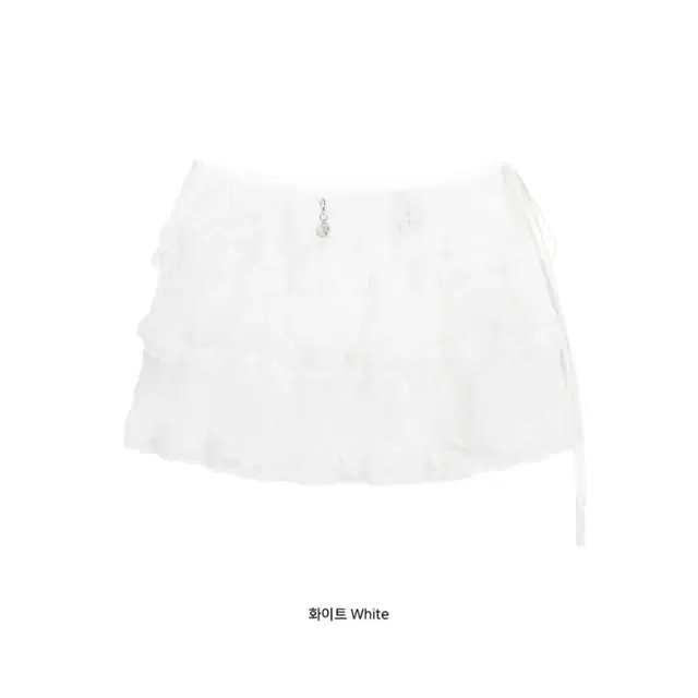 오헤시오 cancan lace ribbon wrap skirt (whit