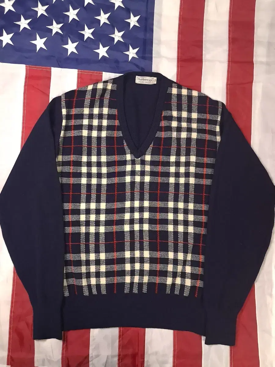 Original 90's British Made Burberry Lambswool V-Neck Knit