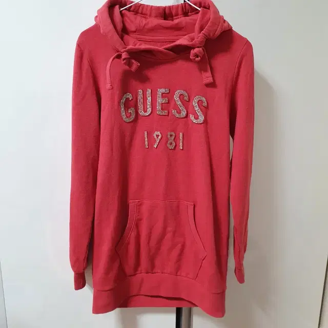 Guess / 게스 롱 후드티 여자 55사이즈 (다홍)