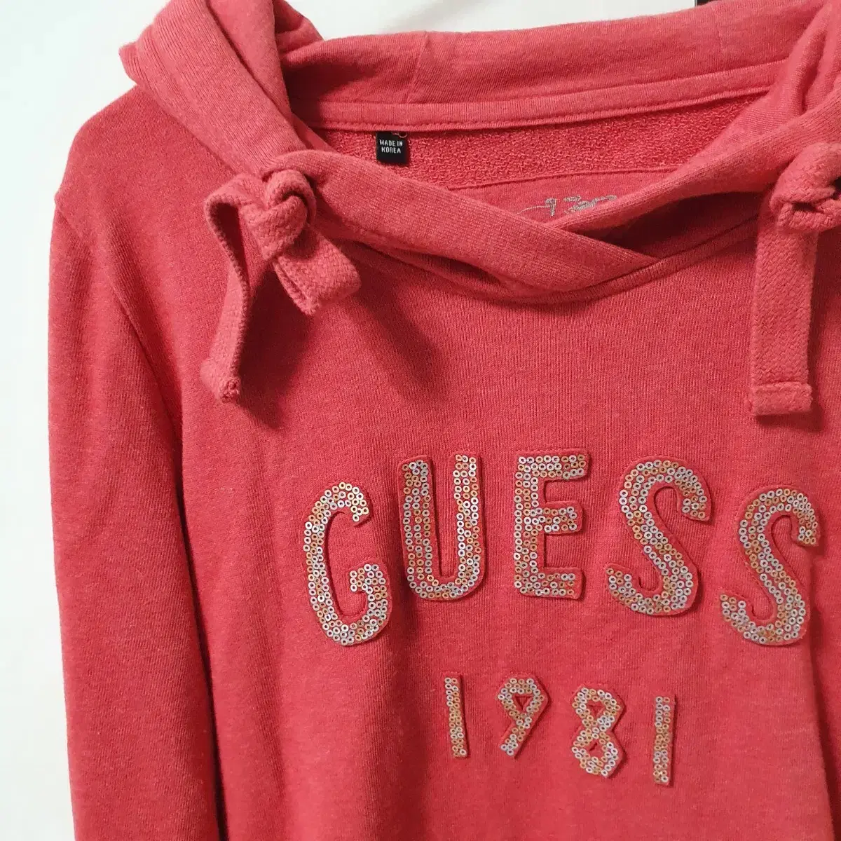 Guess / 게스 롱 후드티 여자 55사이즈 (다홍)