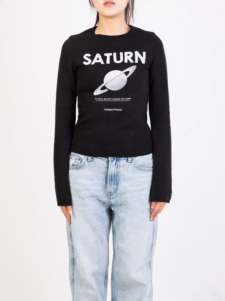 더오픈 프로덕트 SATURN FITTED TOP-BLACK