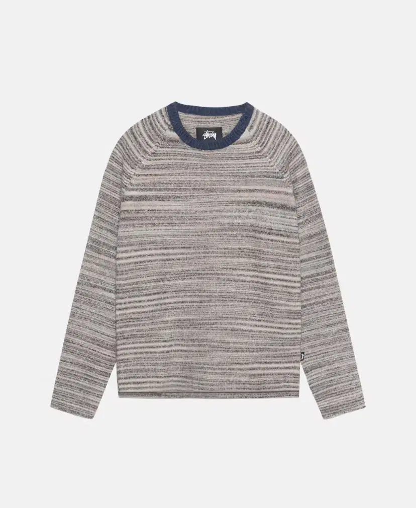 {Stussy Ballroom Genuine New}Stussy Textured Knit Contrast kara crew 2-color