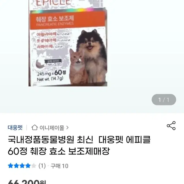 에피클 강아지고양이 췌장효소보호제 미개봉 반려동물