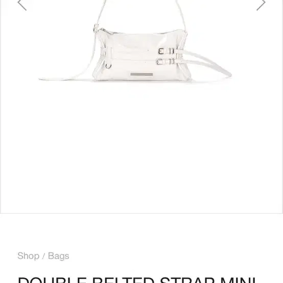 마뗑킴 블랙 / 화이트 DOUBLE BELTED STRAP BAG