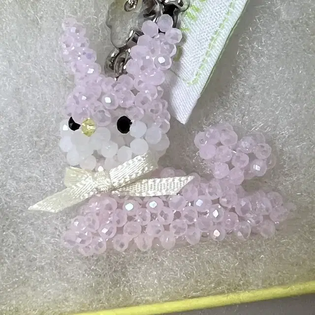 스윙셋 비즈 키링 Baby Pink Rabbit Key keyring