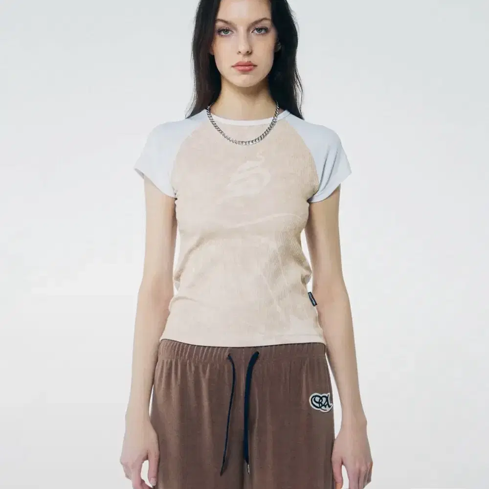 스컬프터 크롭 반팔티 Brushed Crop Top Ash Beige