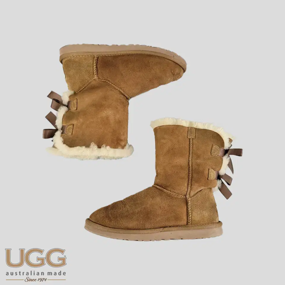 UGG 어그 브라운 체스트넛 브라운 리본 뉴더블 베일리 보우 101622