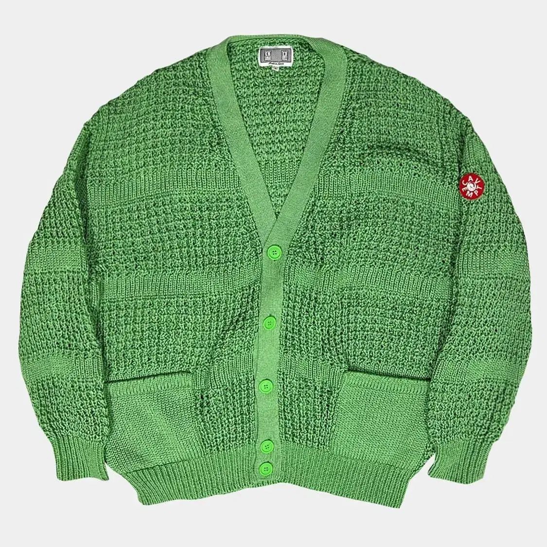 Carvemt Waffle Cardigan Green sells