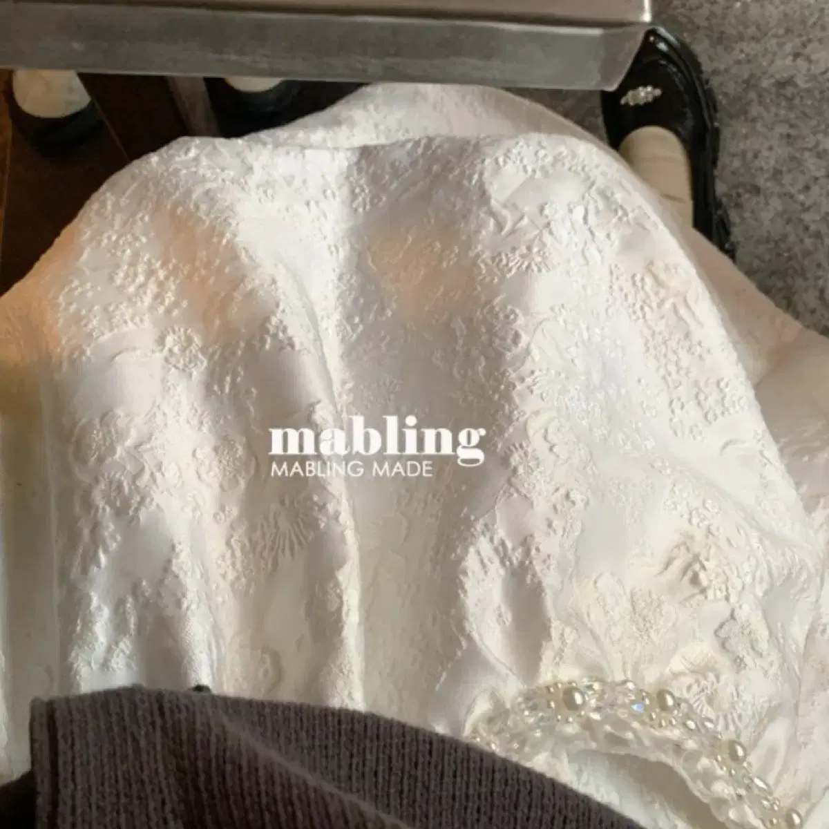 [택O미시착옷걸이채새상품] 마블링 자카드 풀 스커트 mabling